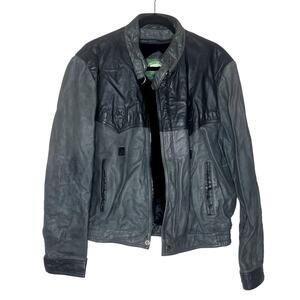 VINTAGE 80s Leather Bomber Jacket Hill and Archer Size 42